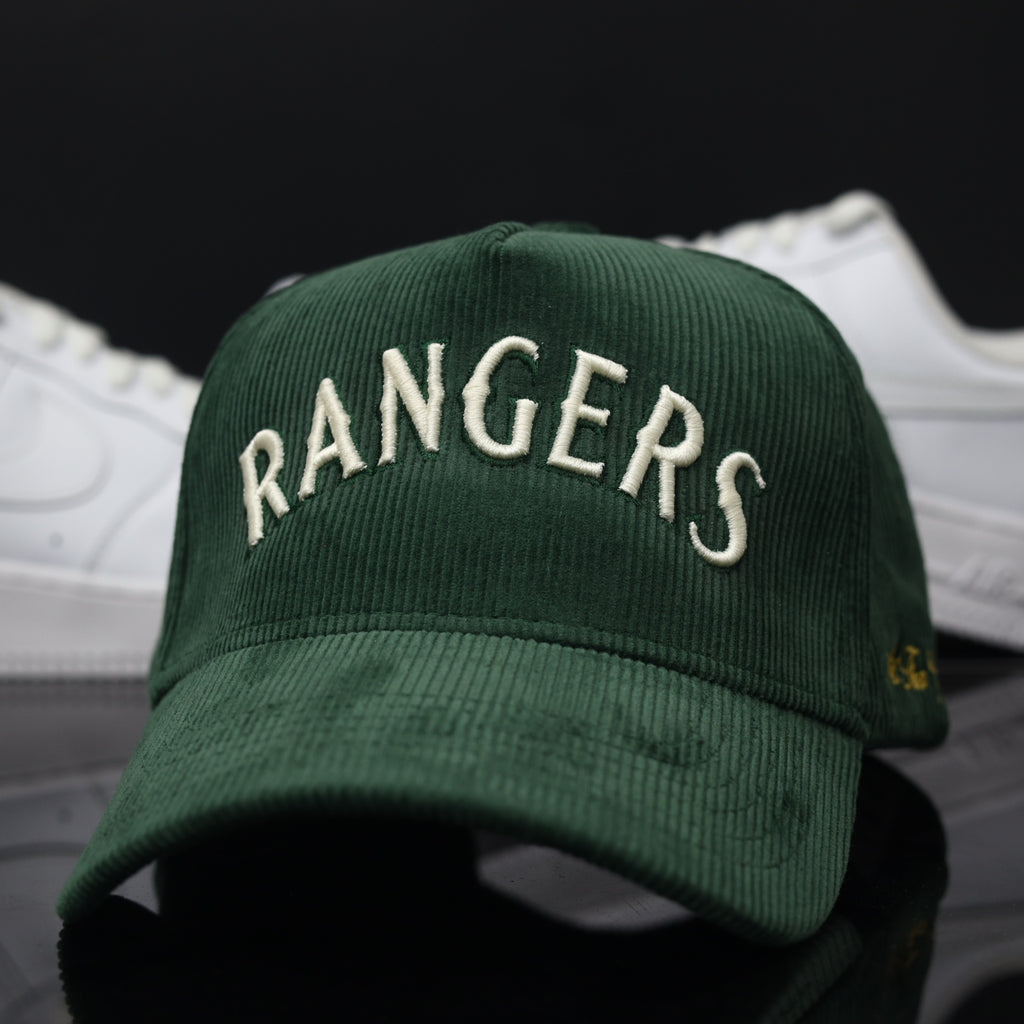 5 Panel Texas Rangers Arch Snapback Forest Corduroy