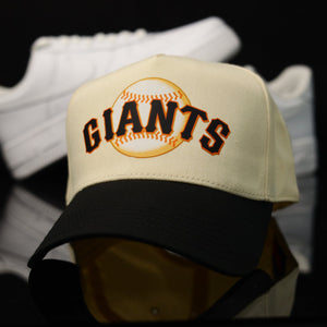 Giants Logo - Cream & Blk Screen Print Snapback